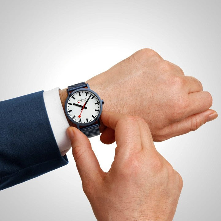 【NEW 12/10START】クラシック 40mm ステンレススチール ブルー