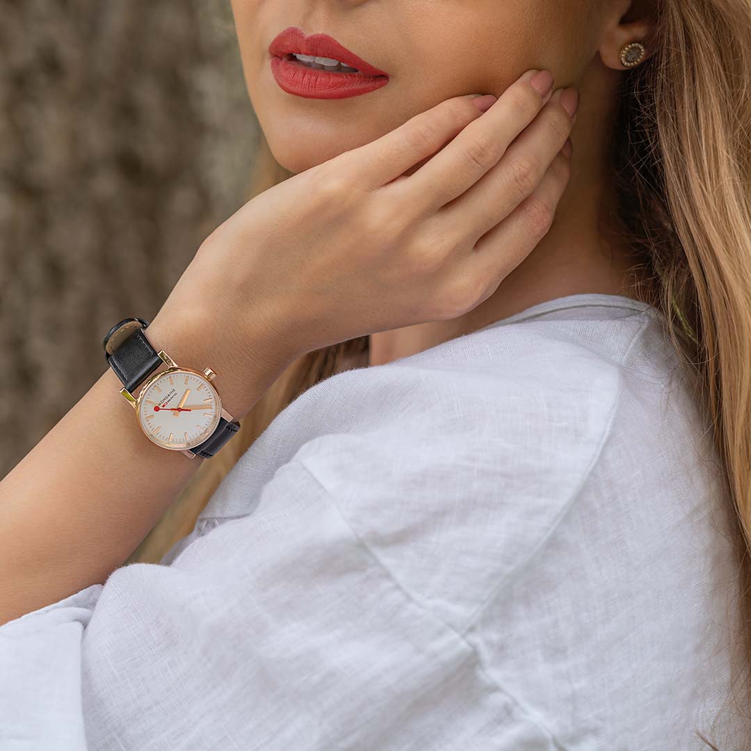 【SALE】エヴォ2ローズゴールド 30mm ブラックレザー