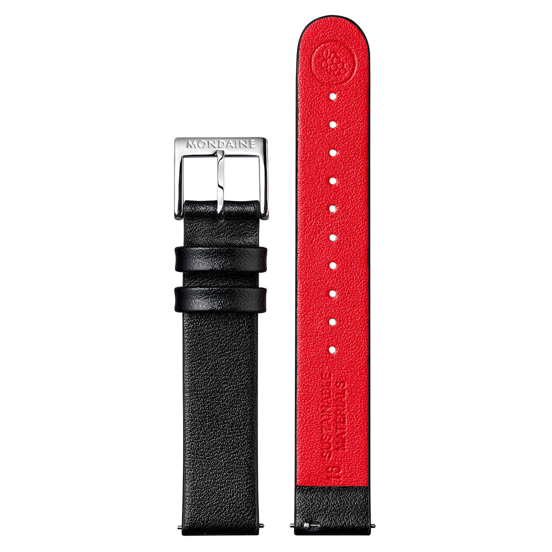 クラシック グレープビーガンレザー ブラック/レッド 16mm