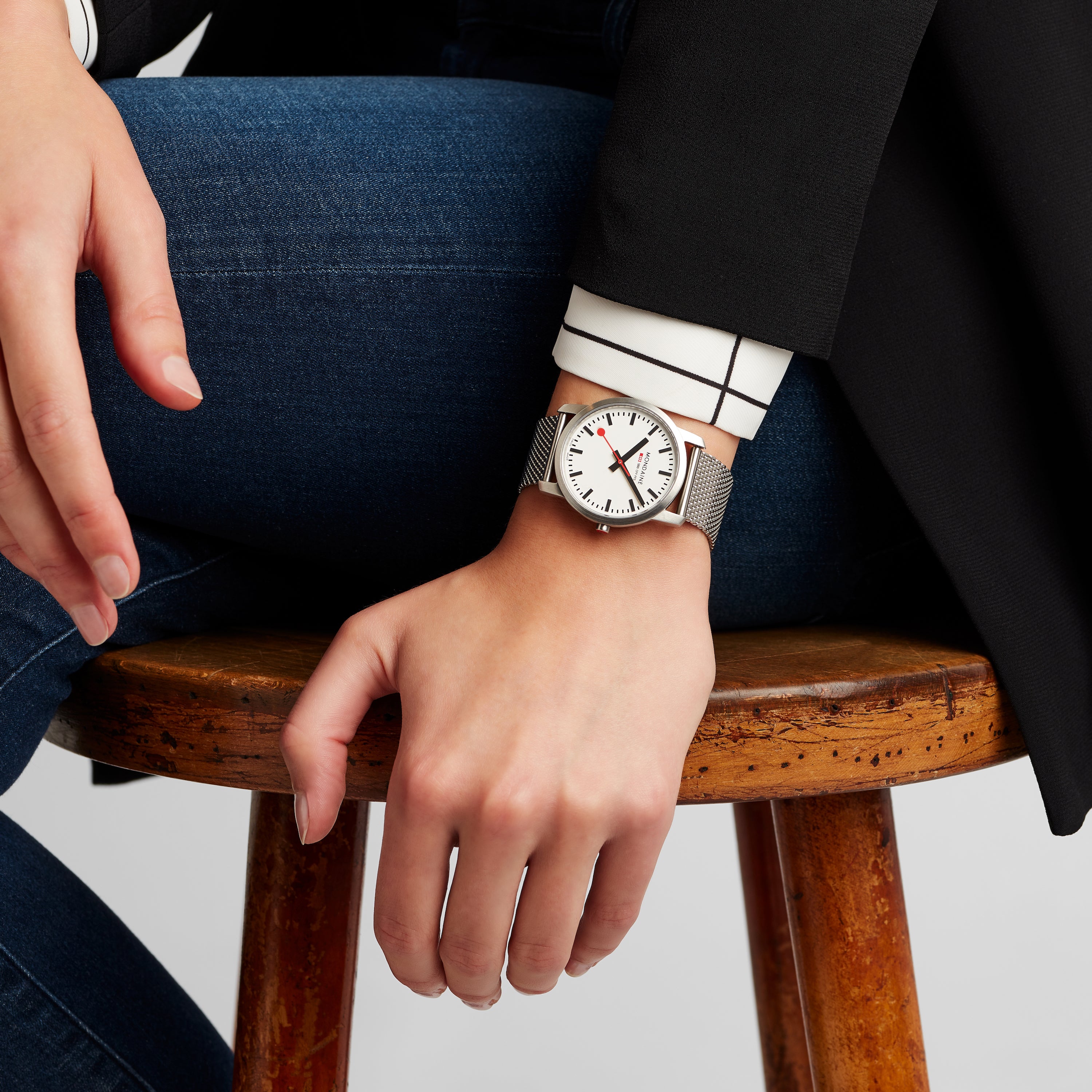 モンディーン MONDAINE 機械式腕時計 美品 - ブランド腕時計