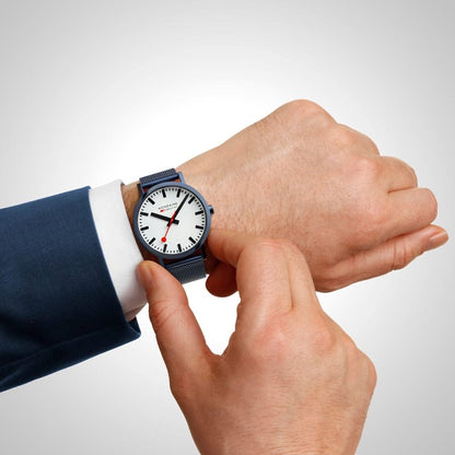 【NEW 12/10START】クラシック 40mm ステンレススチール ブルー