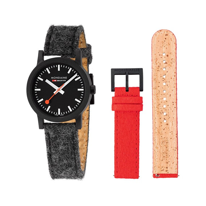 【SALE／ベルトセット】エッセンス 32mm フェルト ブラックダイヤル