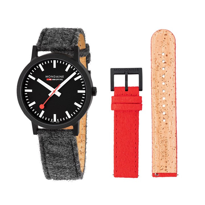 【SALE／ベルトセット】エッセンス 41mm ブラックダイヤル フェルト